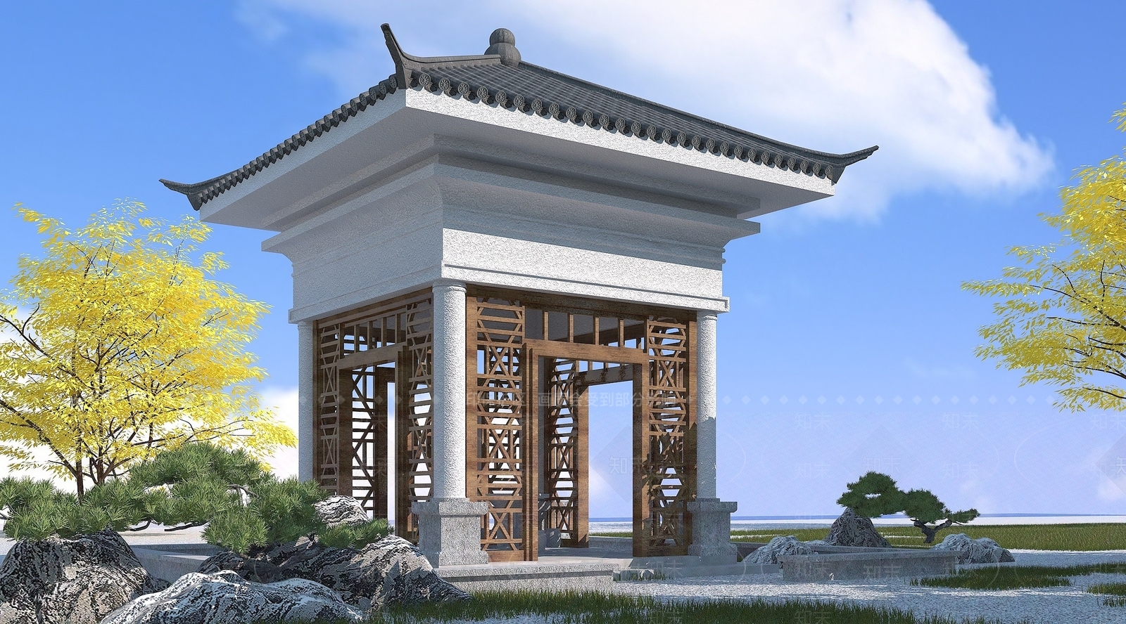中式亭子3D模型下载【ID:1194043274】