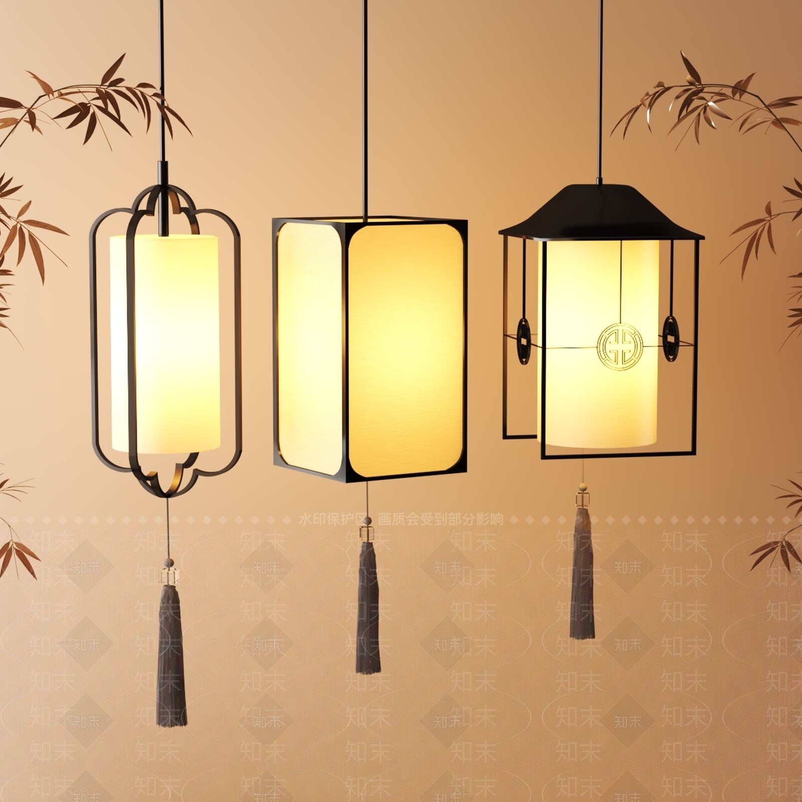 新中式中式餐厅吊灯3D模型下载【ID:1194043565】