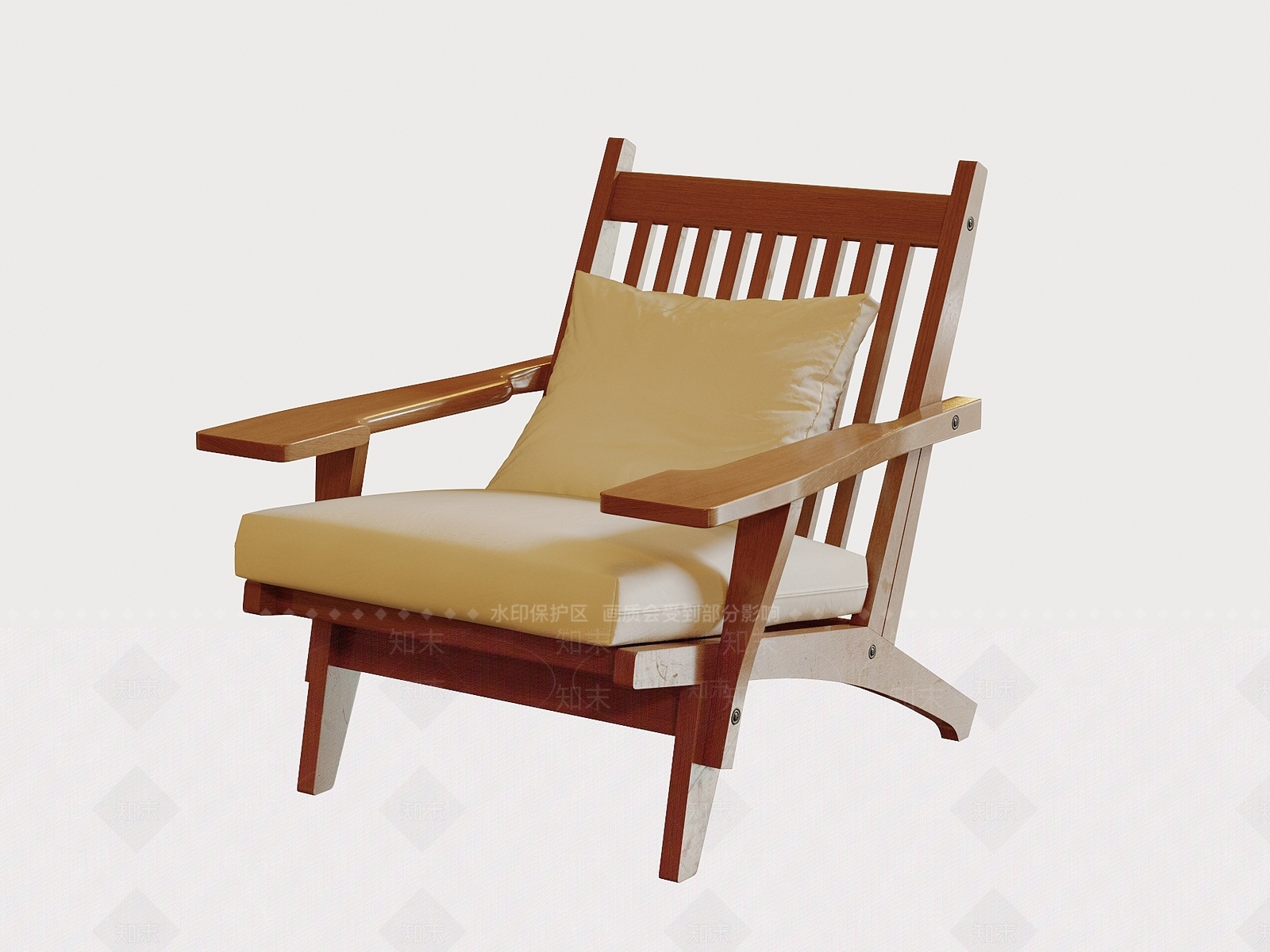 现代侘寂躺椅3D模型下载【ID:1194044050】