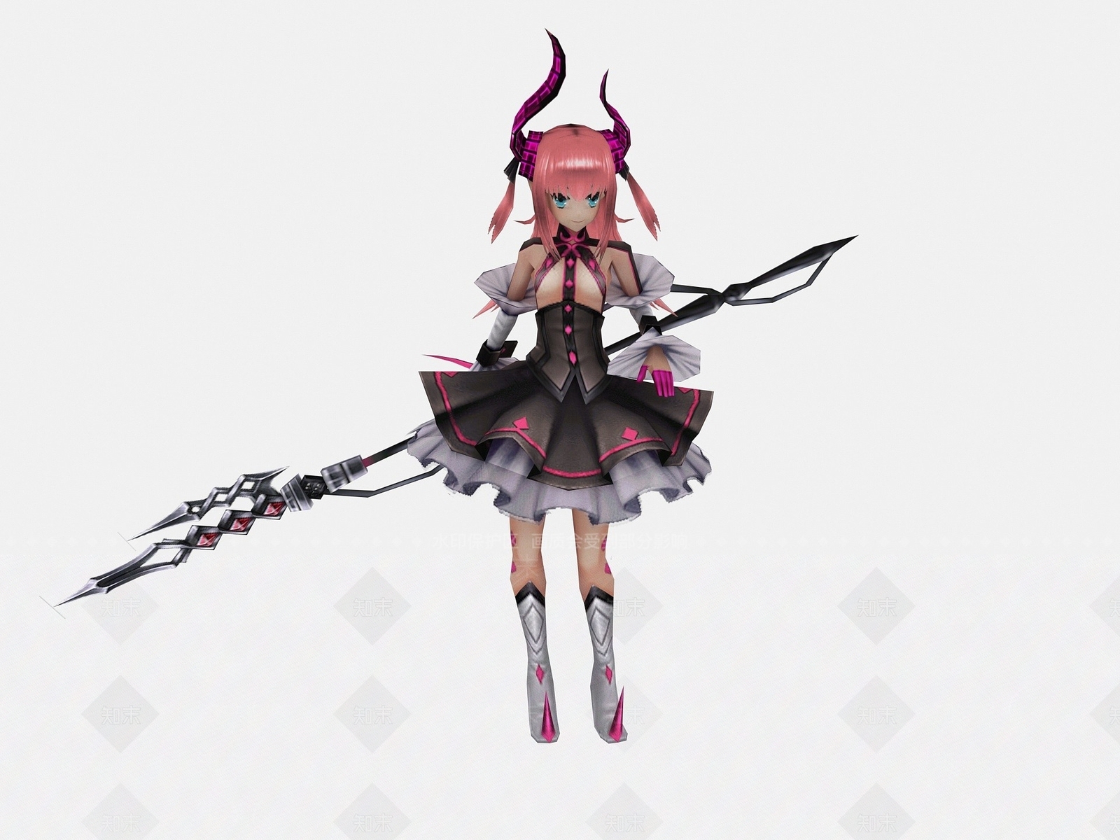 现代游戏角色金枪美女3D模型下载【ID:1194044032】