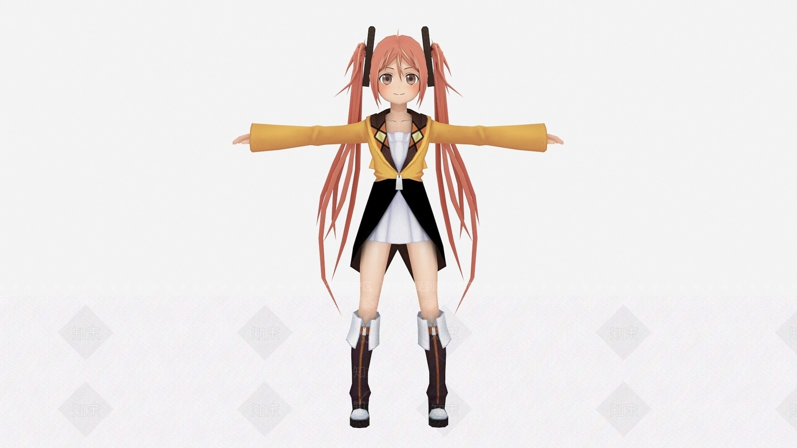 现代游戏角色金发美女3D模型下载【ID:1194044058】