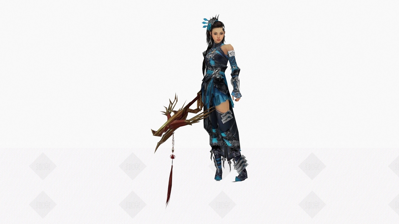 现代游戏角色美女3D模型下载【ID:1194044597】