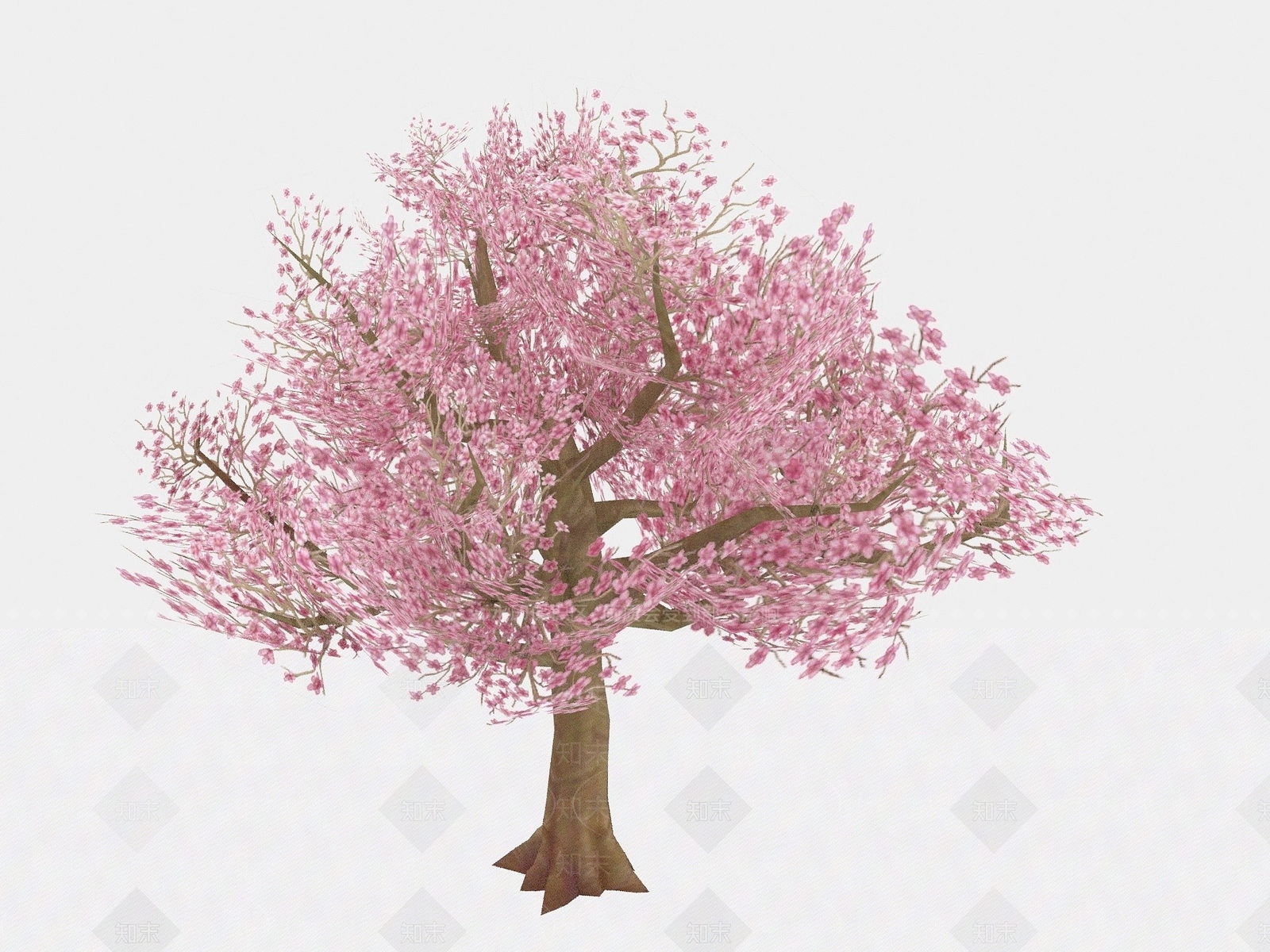 现代植物红花树木3D模型下载【ID:1194044901】