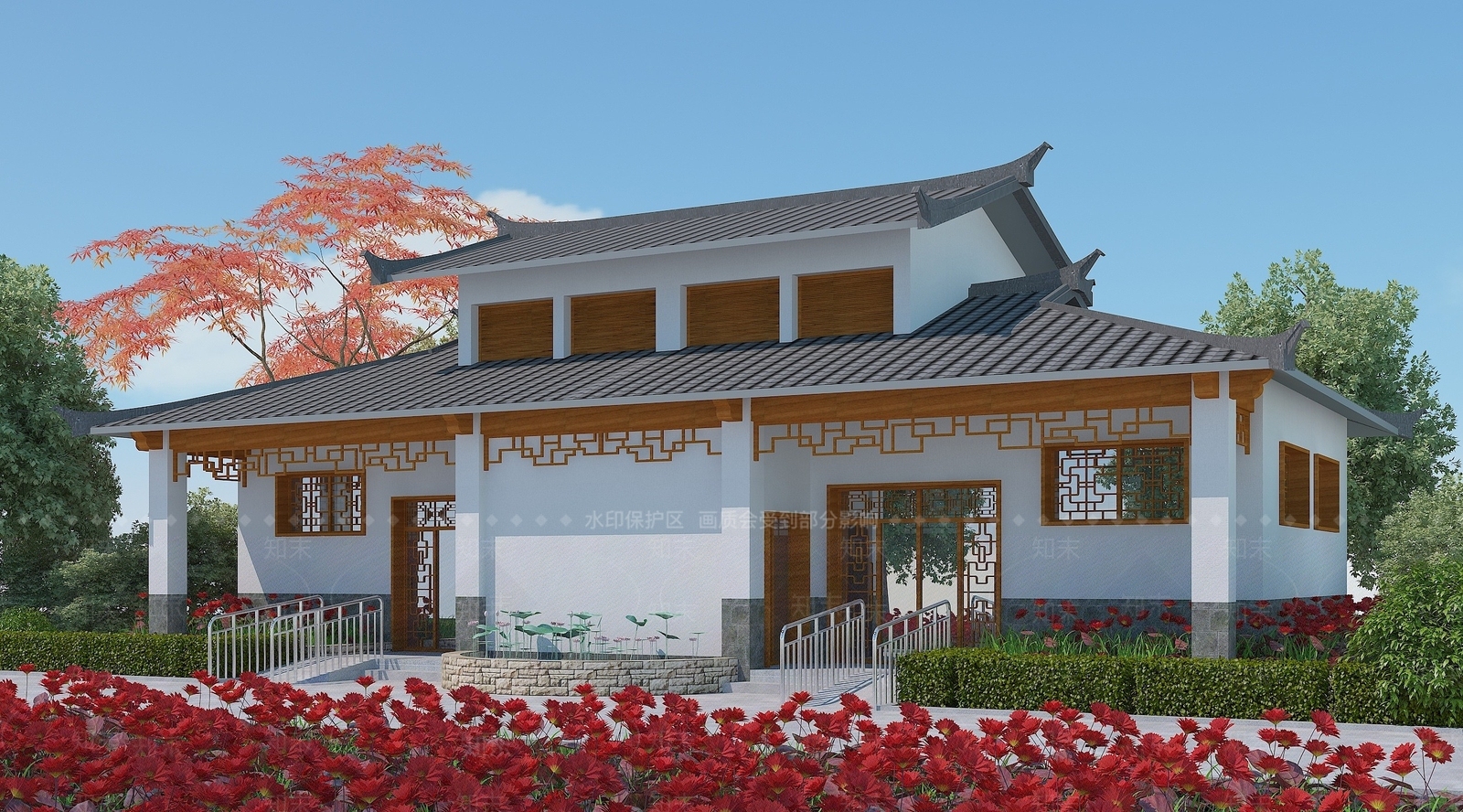 新中式建筑3D模型下载【ID:1194045278】