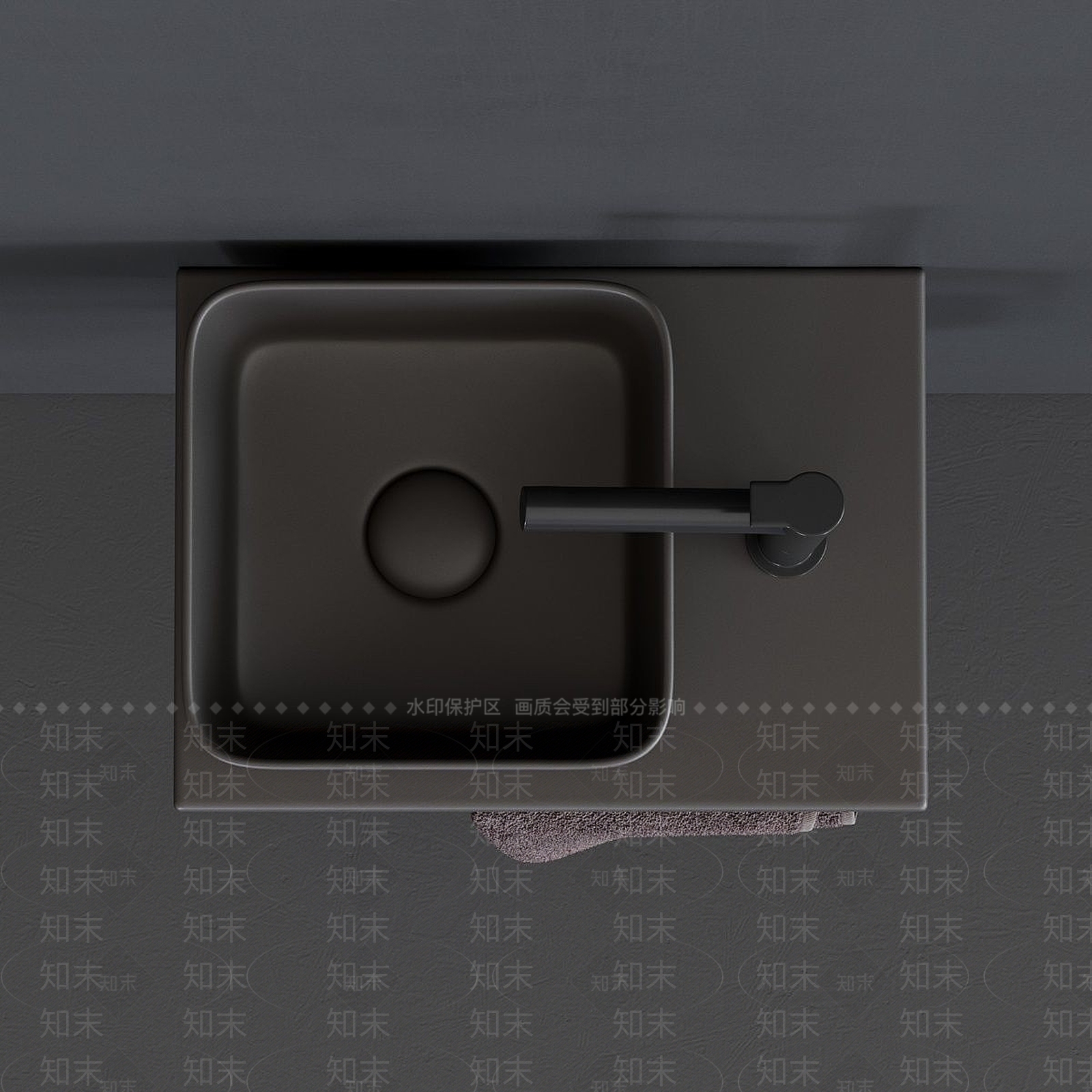 现代黑奢洗手台洗手盆3D模型下载【ID:1194045863】