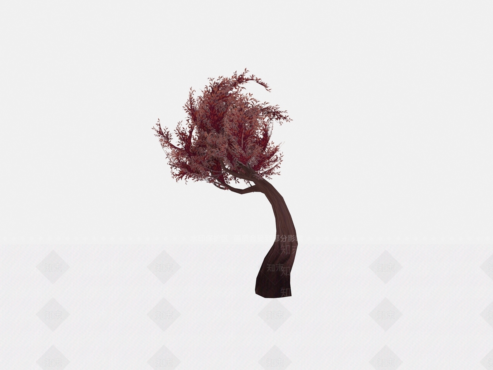 现代植物独枝树木3D模型下载【ID:1194046010】