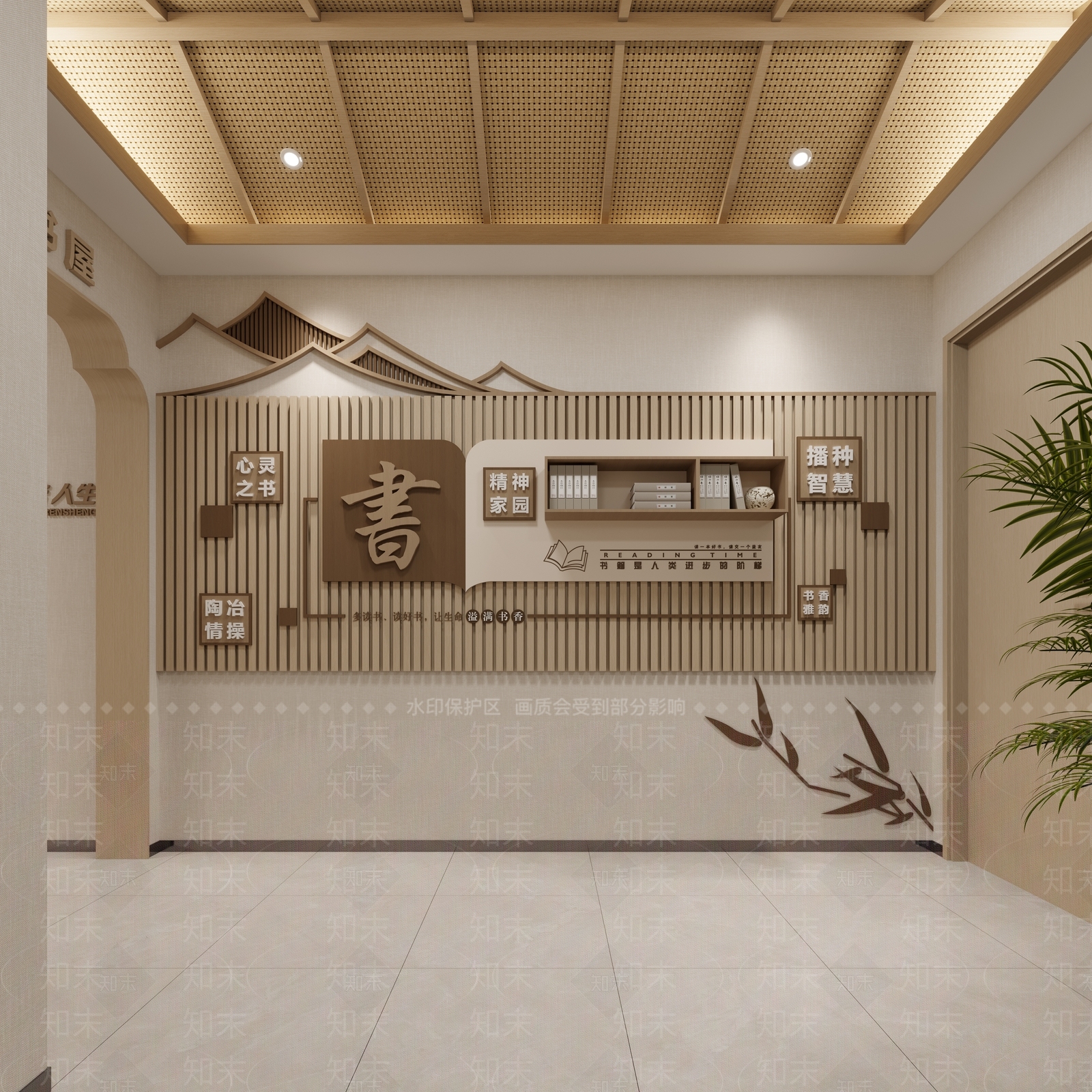 新中式文化墙3D模型下载【ID:1194046697】