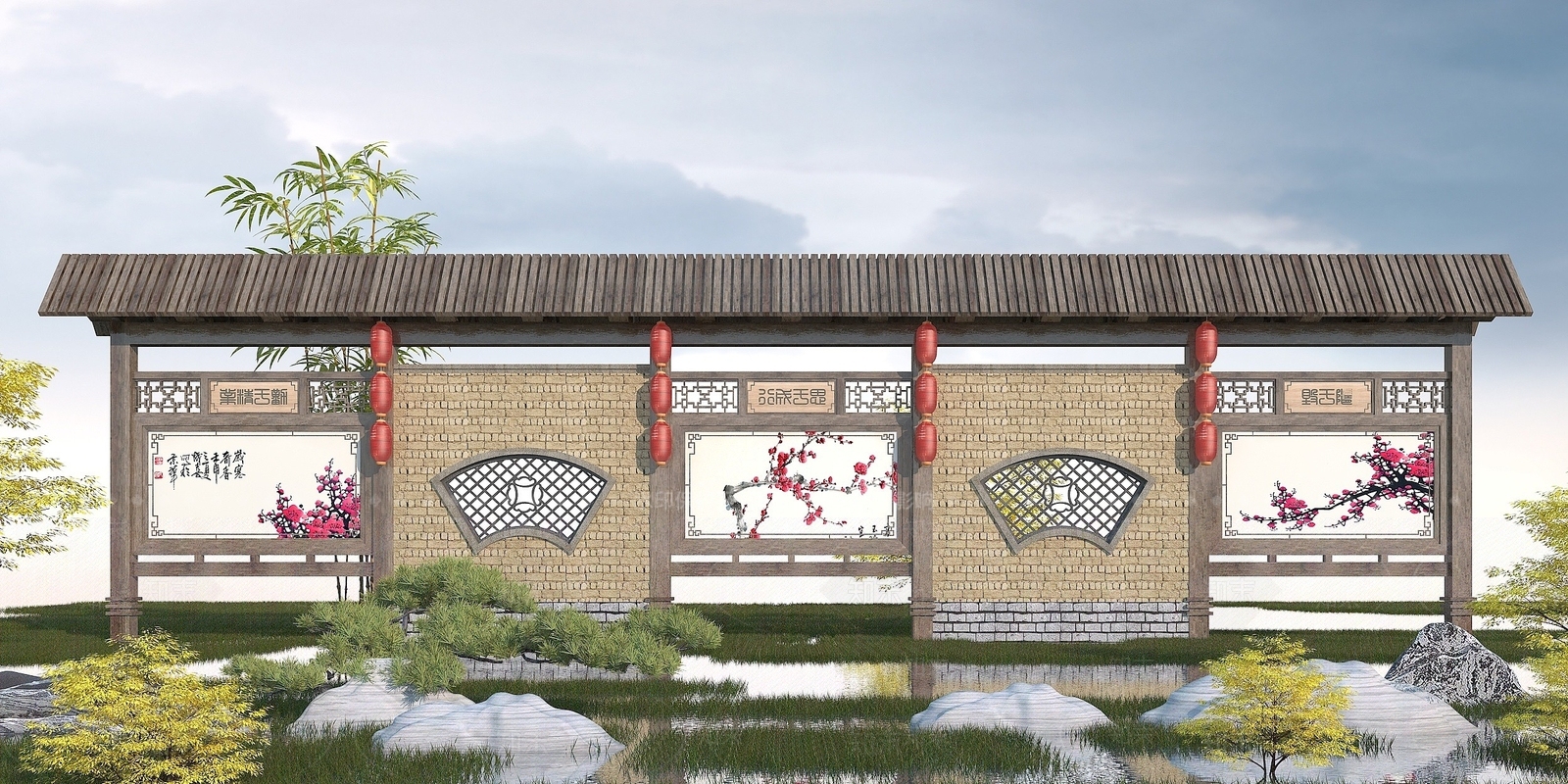 中式广告牌3D模型下载【ID:1194049078】