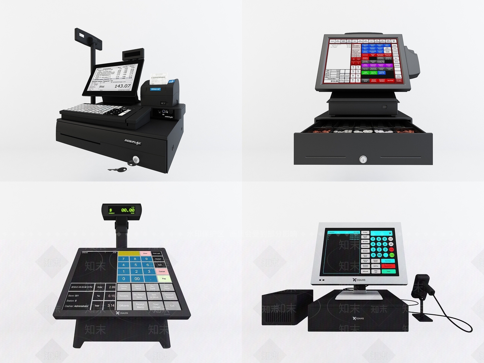 现代商场超市收银机3D模型下载【ID:1194049488】