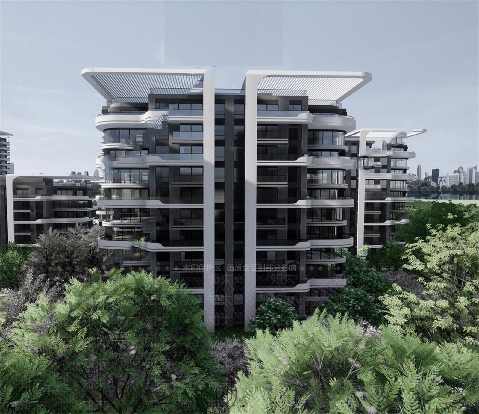 现代多层住宅SU模型下载【ID:1194052790】