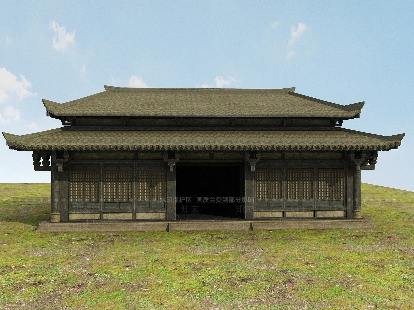 现代乡村规划振兴中国文化正房3D模型下载【ID:1194054995】