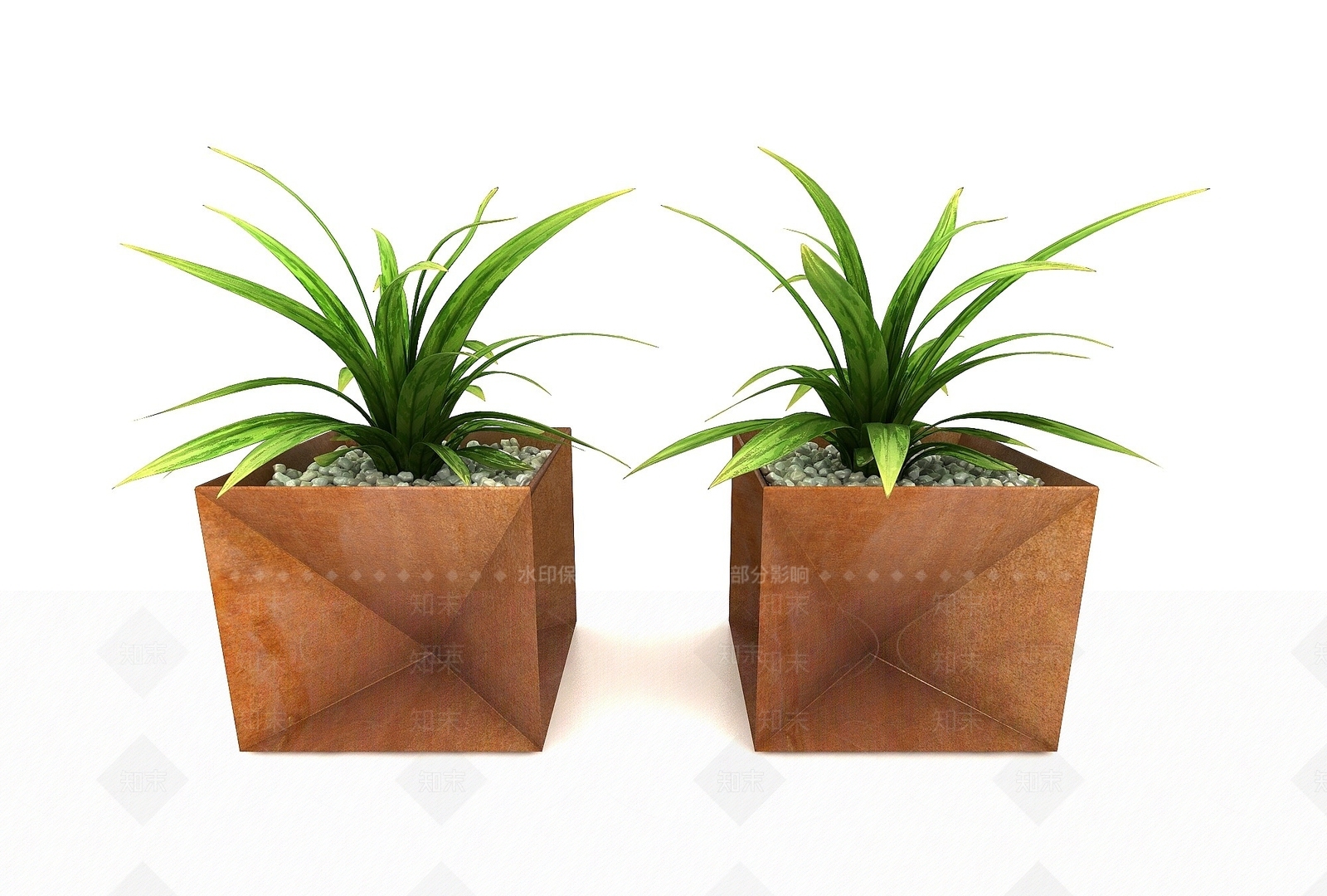 现代植物花盆3D模型下载【ID:1194057744】