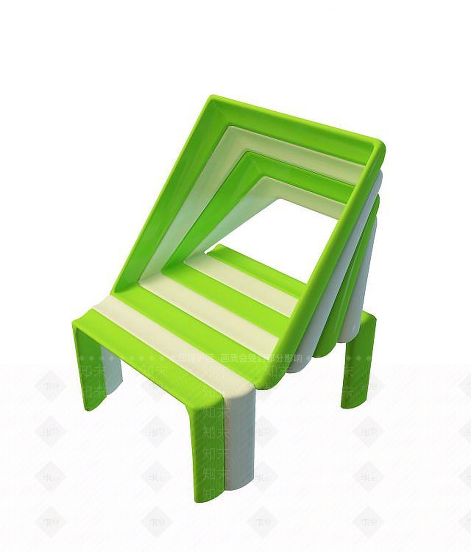 现代绿色椅子3D模型下载【ID:1194059393】