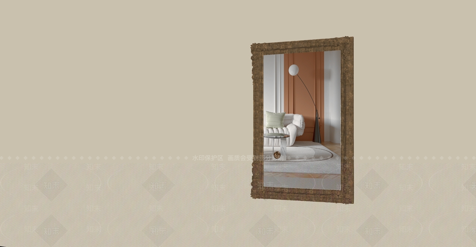 中古复古镜子SU模型下载【ID:1194060478】