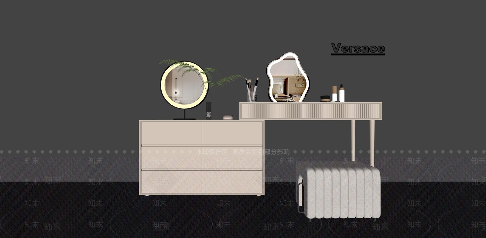 法式奶油其他柜子SU模型下载【ID:1194062915】
