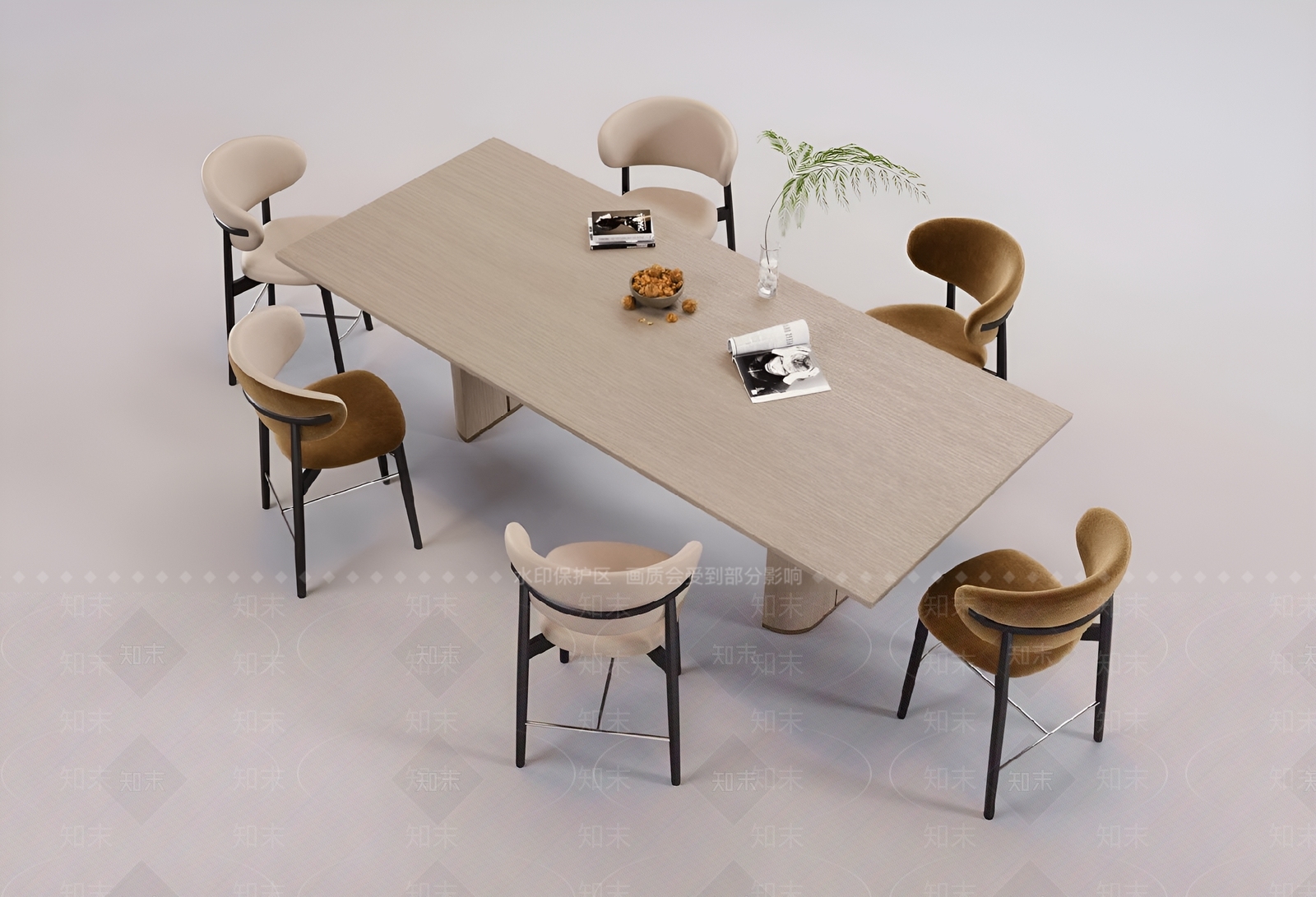 现代餐桌椅3D模型下载【ID:1194063242】