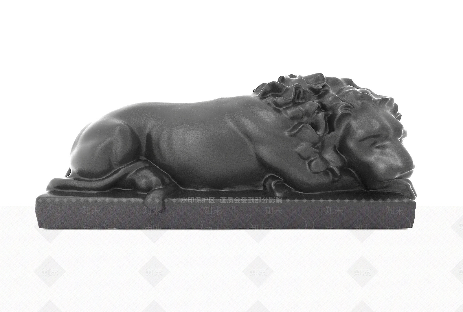 现代狮子雕塑3D模型下载【ID:1194066040】