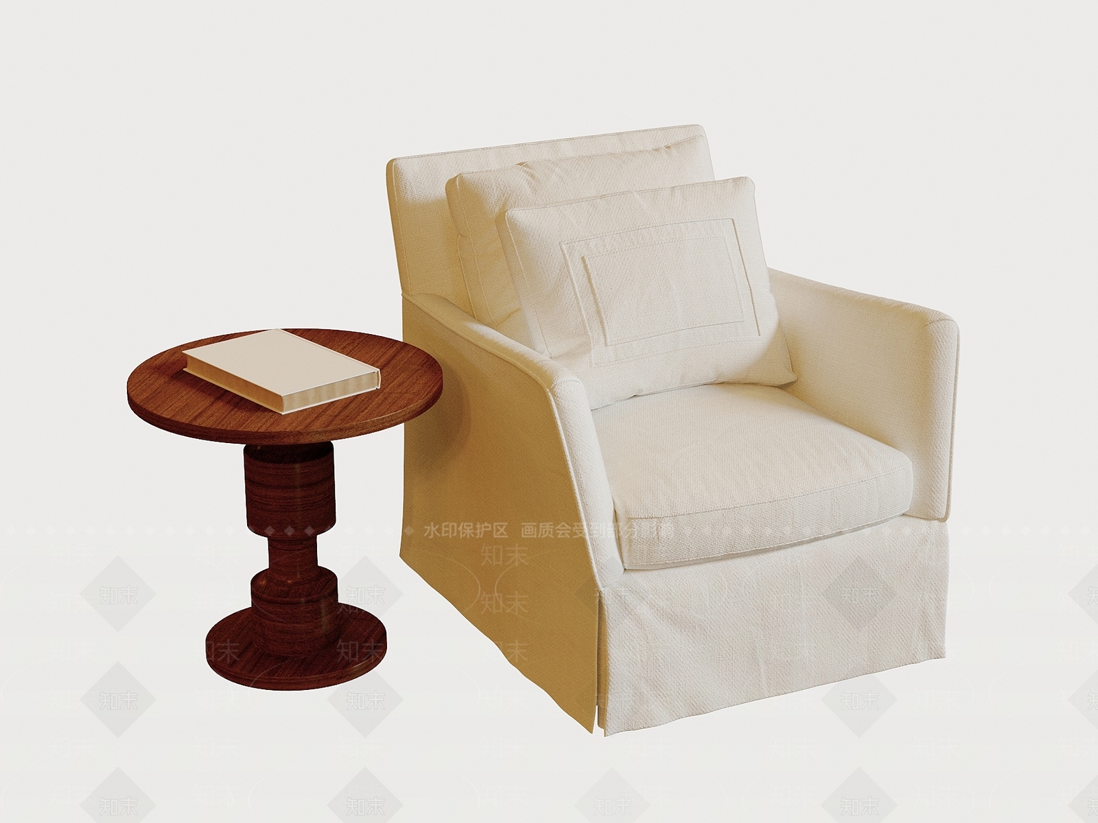 现代侘寂单人沙发SU模型下载【ID:1194066940】