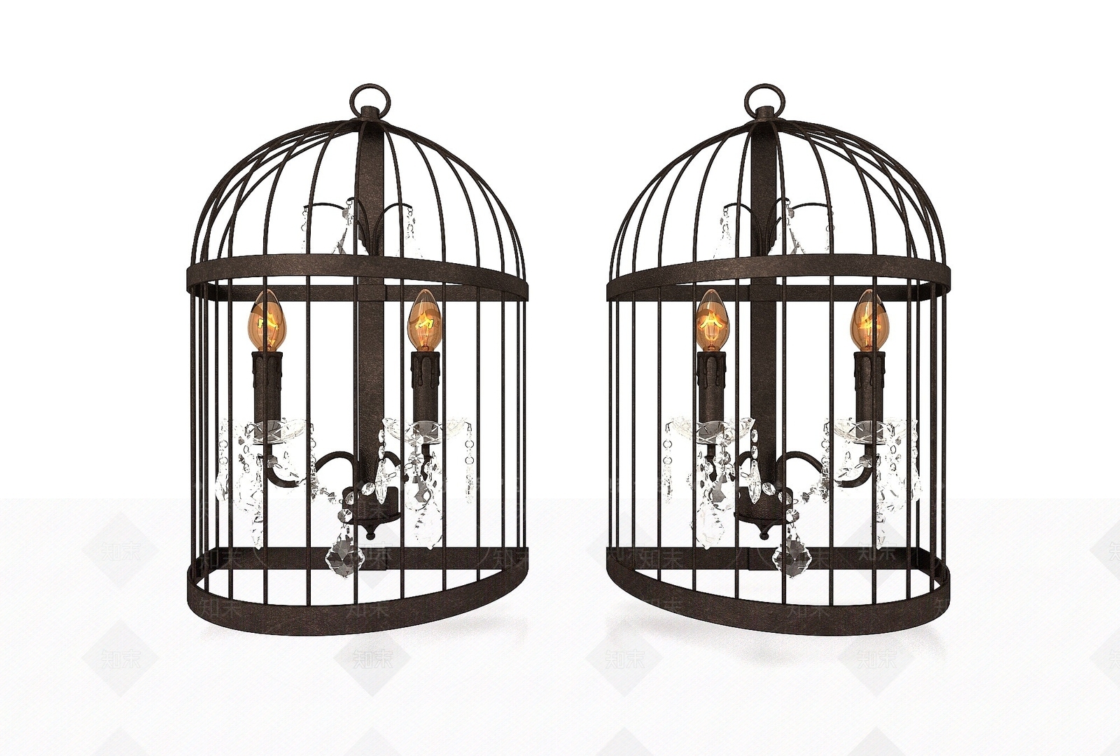 现代铁艺吊灯3D模型下载【ID:1194068066】