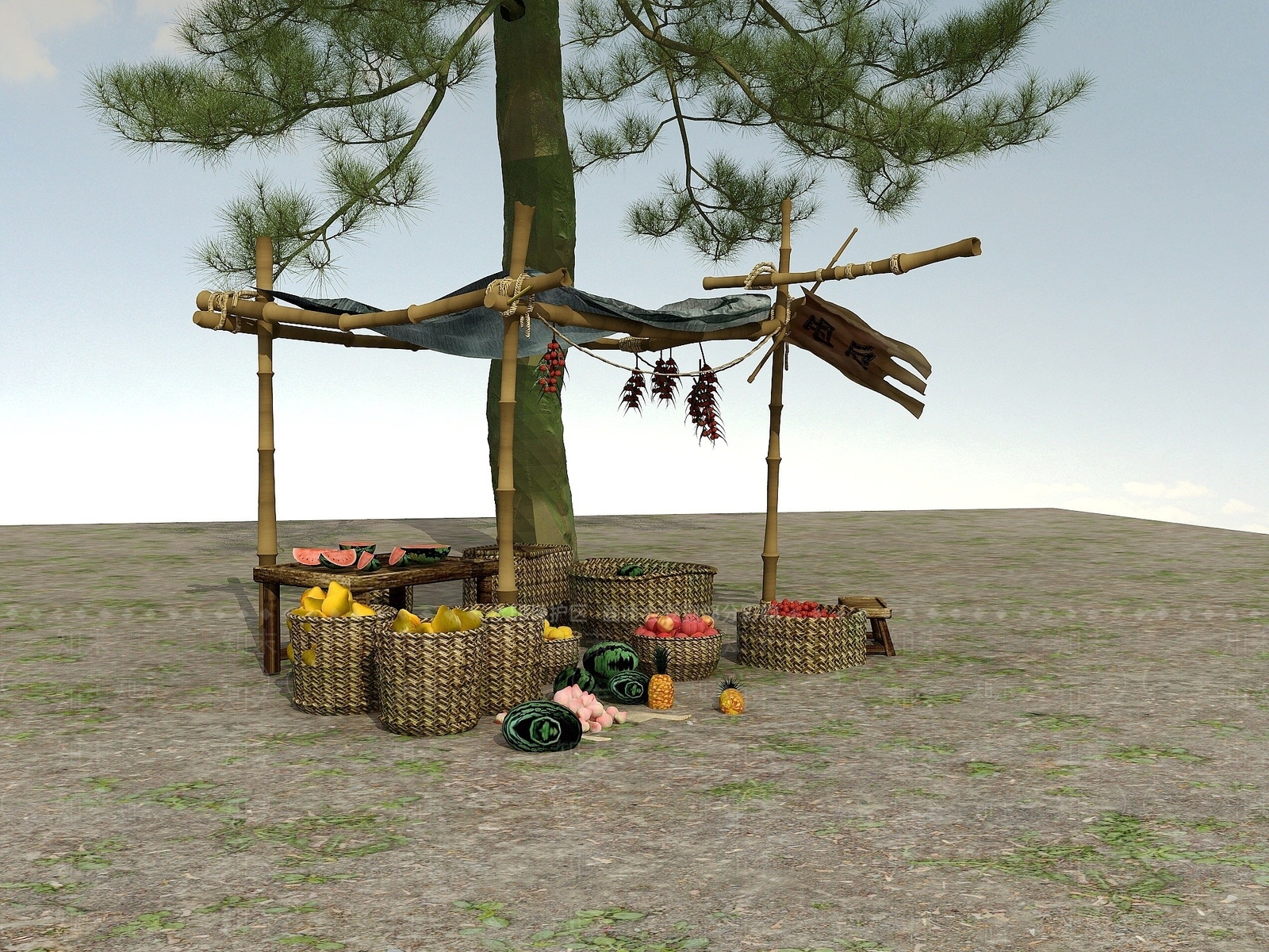 现代中国乡村小品3D模型下载【ID:1194069087】