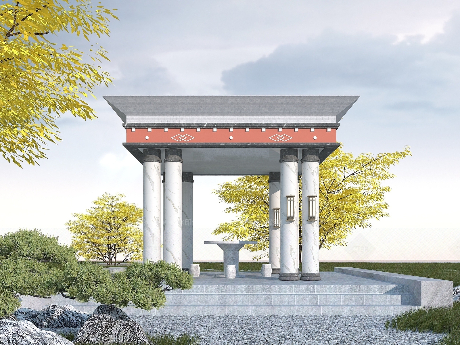 现代藏式亭子3D模型下载【ID:1194069866】
