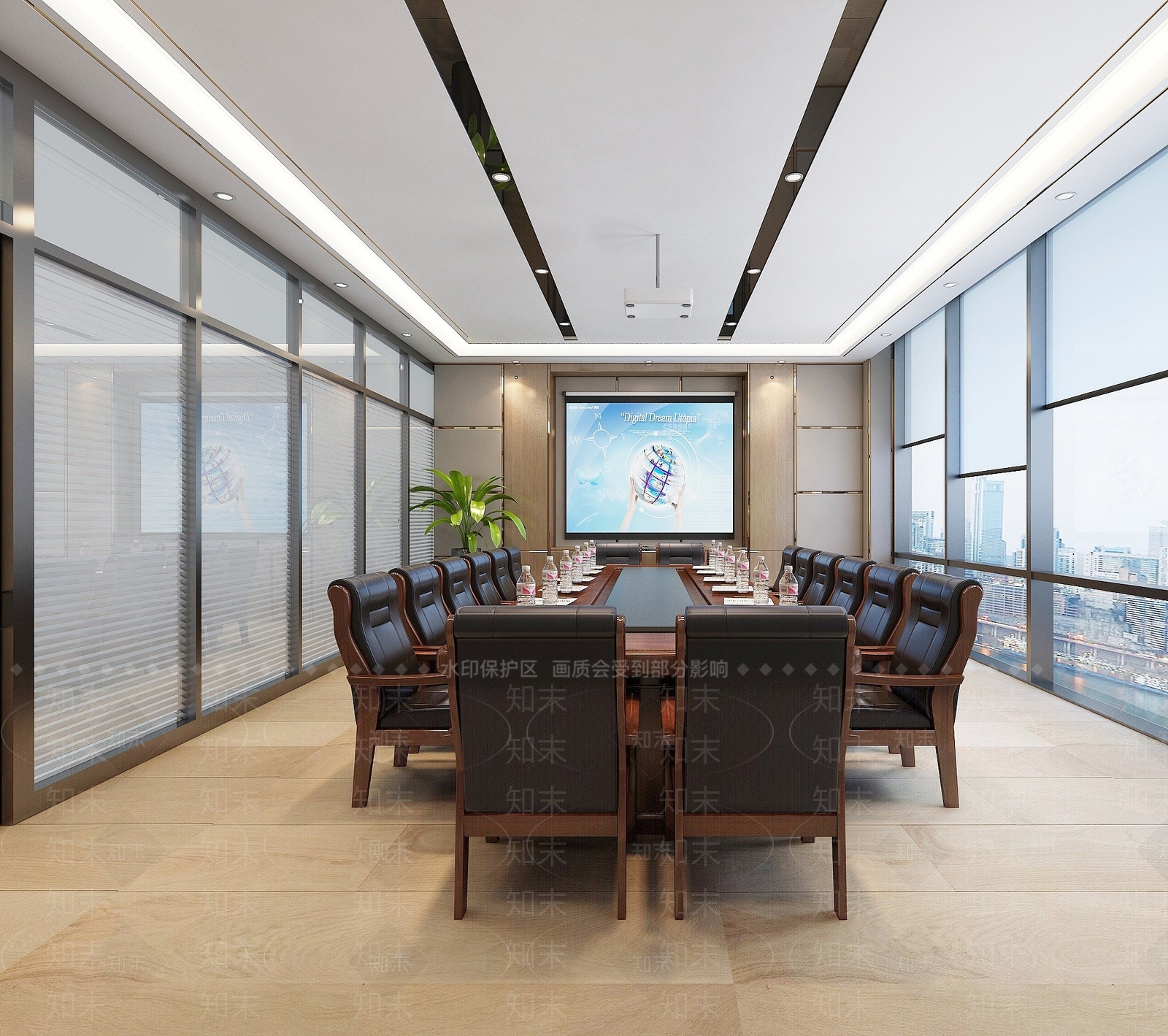 现代中式会议室3D模型下载【ID:1194071525】