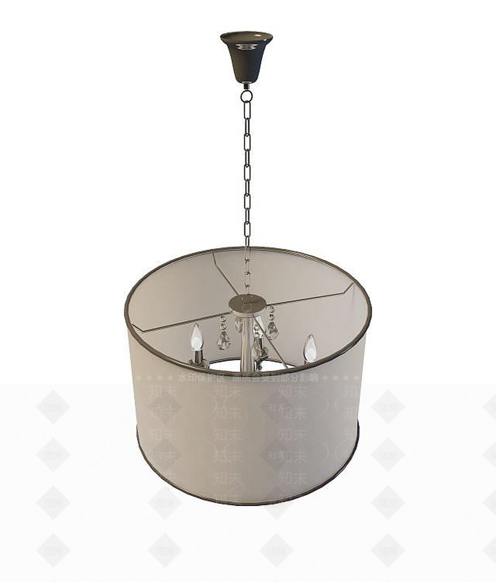 现代简约灯罩吊灯3D模型下载【ID:1194072342】