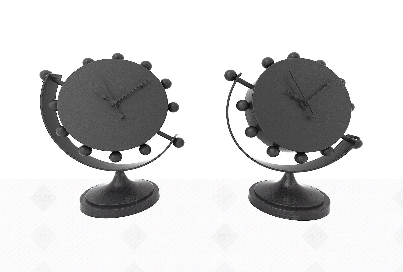 现代地球仪钟表3D模型下载【ID:1194072725】