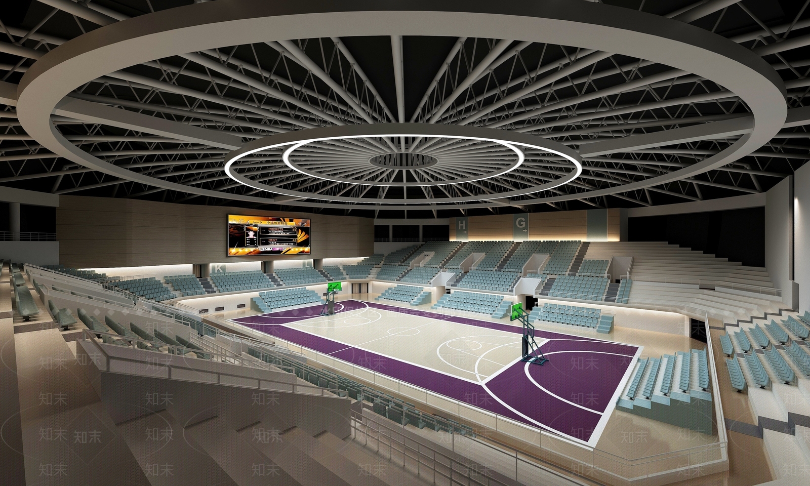 现代比赛篮球馆3D模型下载【ID:1194072919】