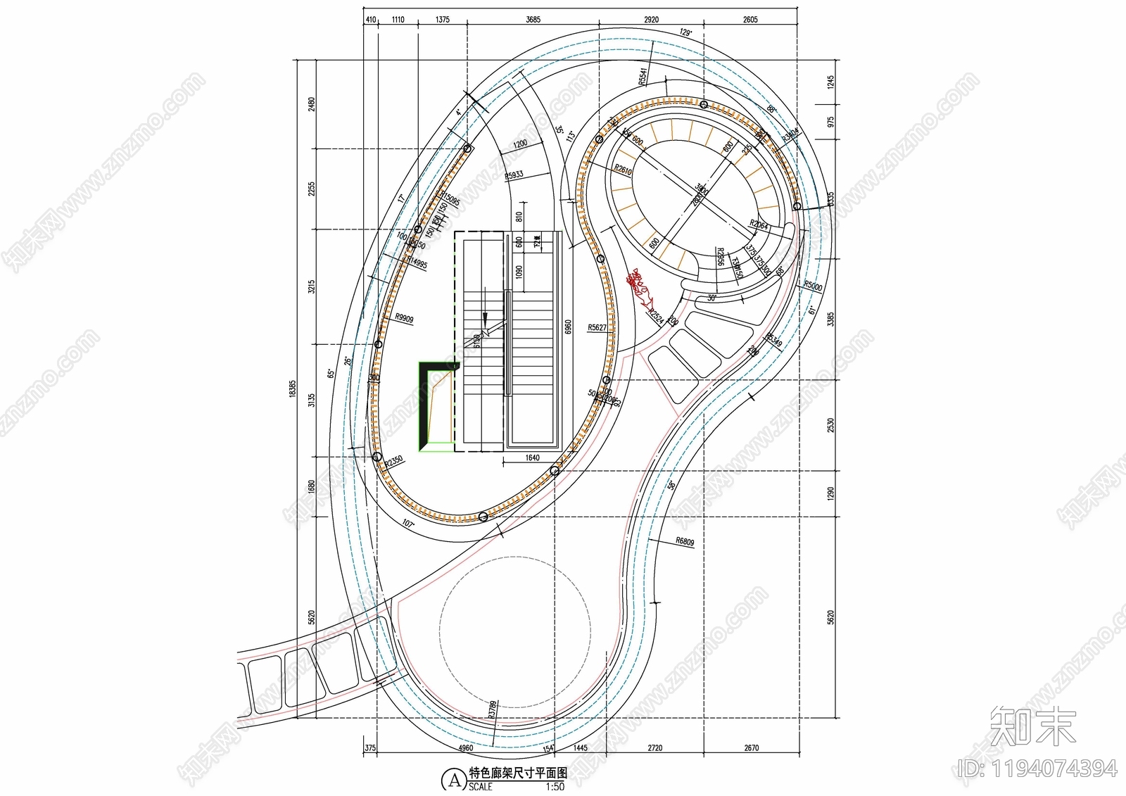 现代廊架cad施工图下载【ID:1194074394】