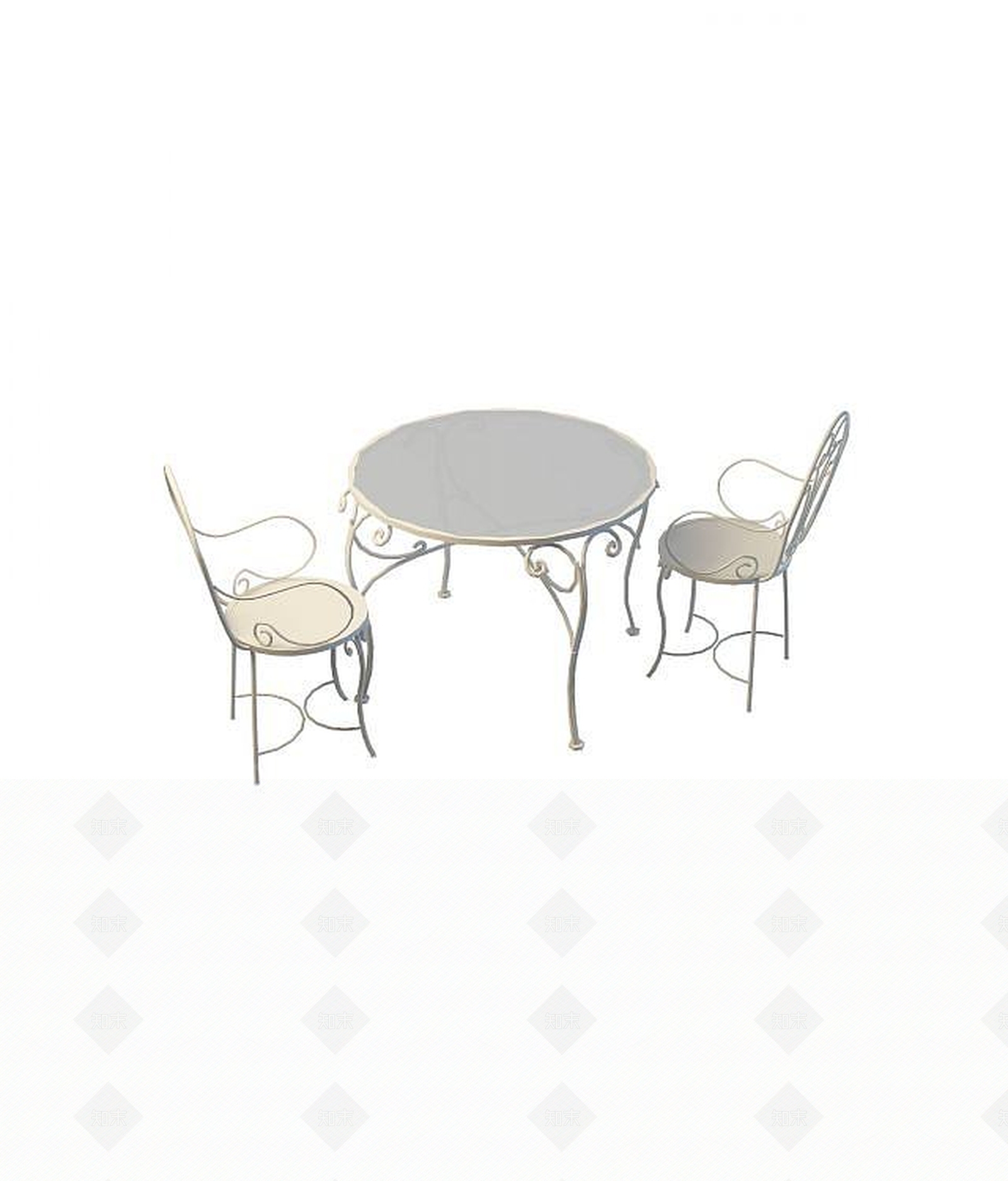 现代铁艺户外桌椅3D模型下载【ID:1194075554】