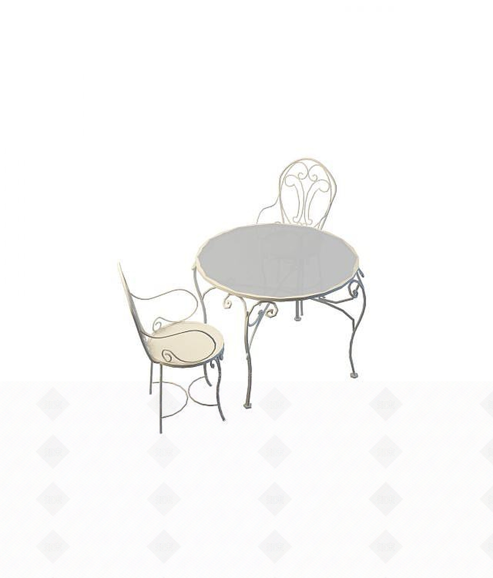 现代铁艺户外桌椅3D模型下载【ID:1194075554】