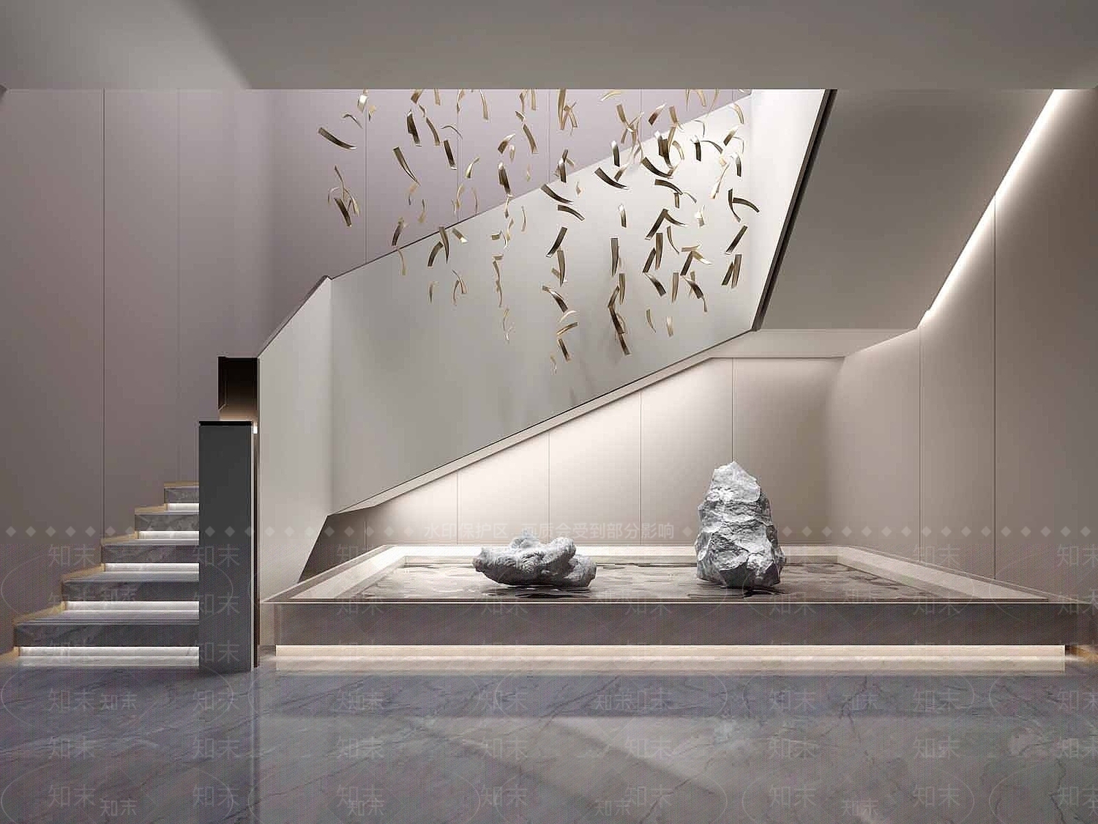 新中式楼梯间3D模型下载【ID:1194075802】