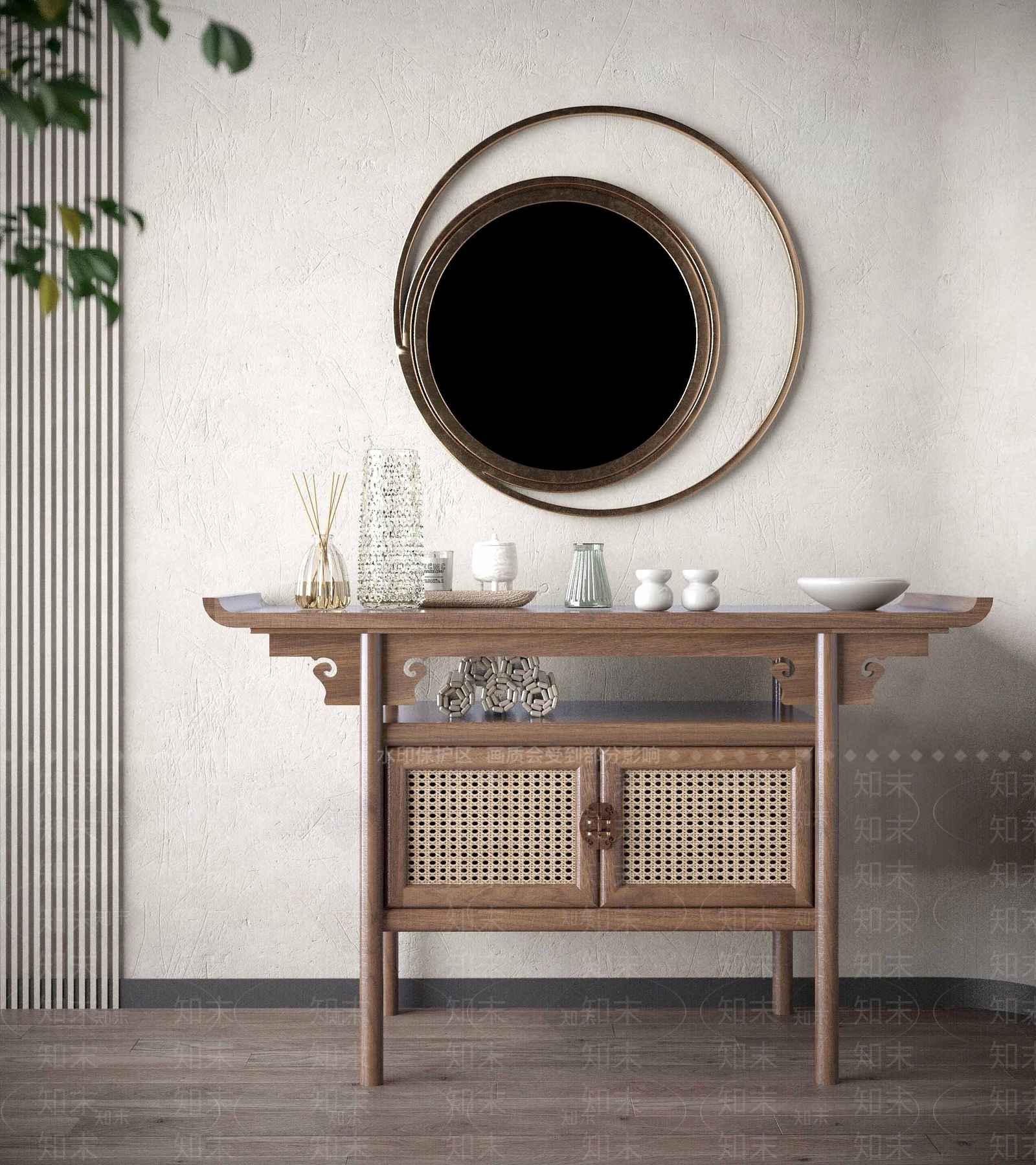 新中式端景台3D模型下载【ID:1194078453】