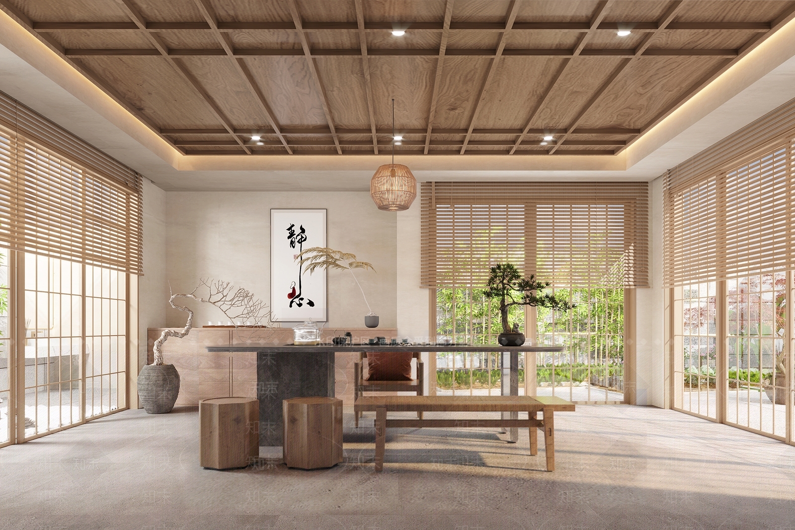 侘寂禅意茶室3D模型下载【ID:1194093612】
