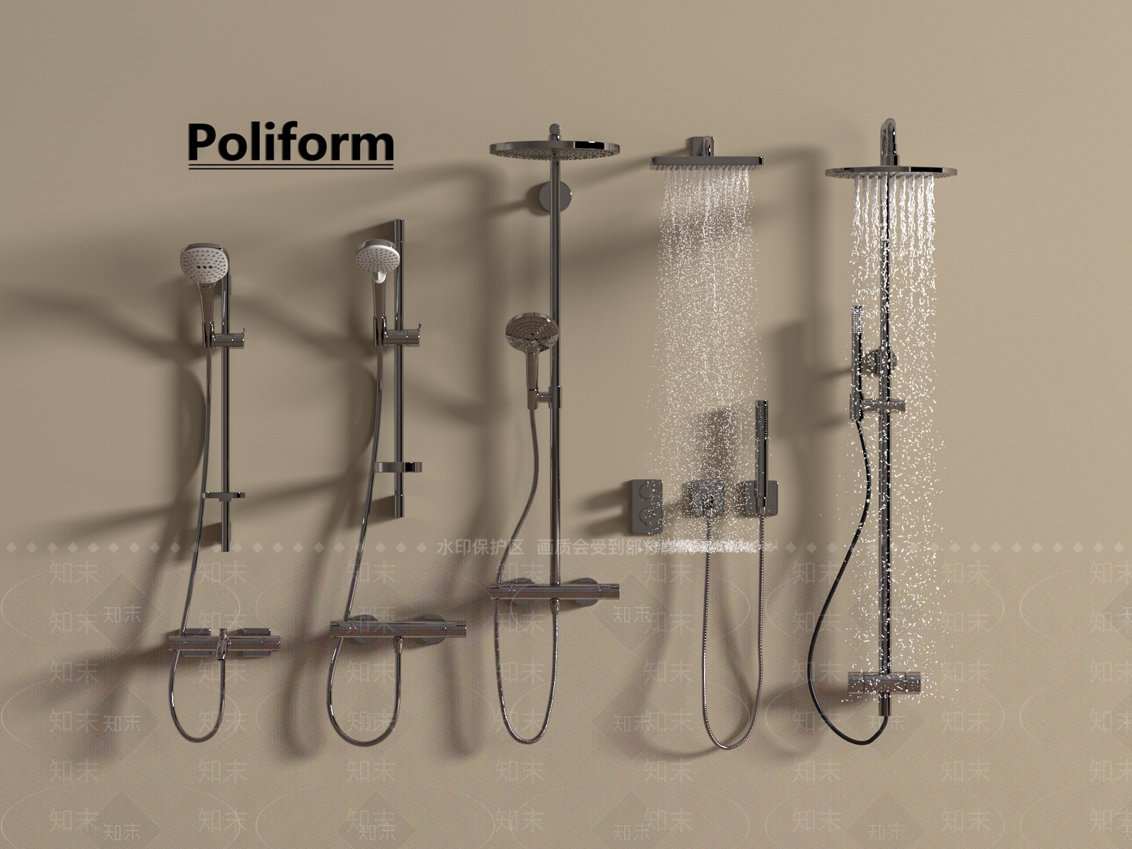 淋浴花洒SU模型下载【ID:1194093501】