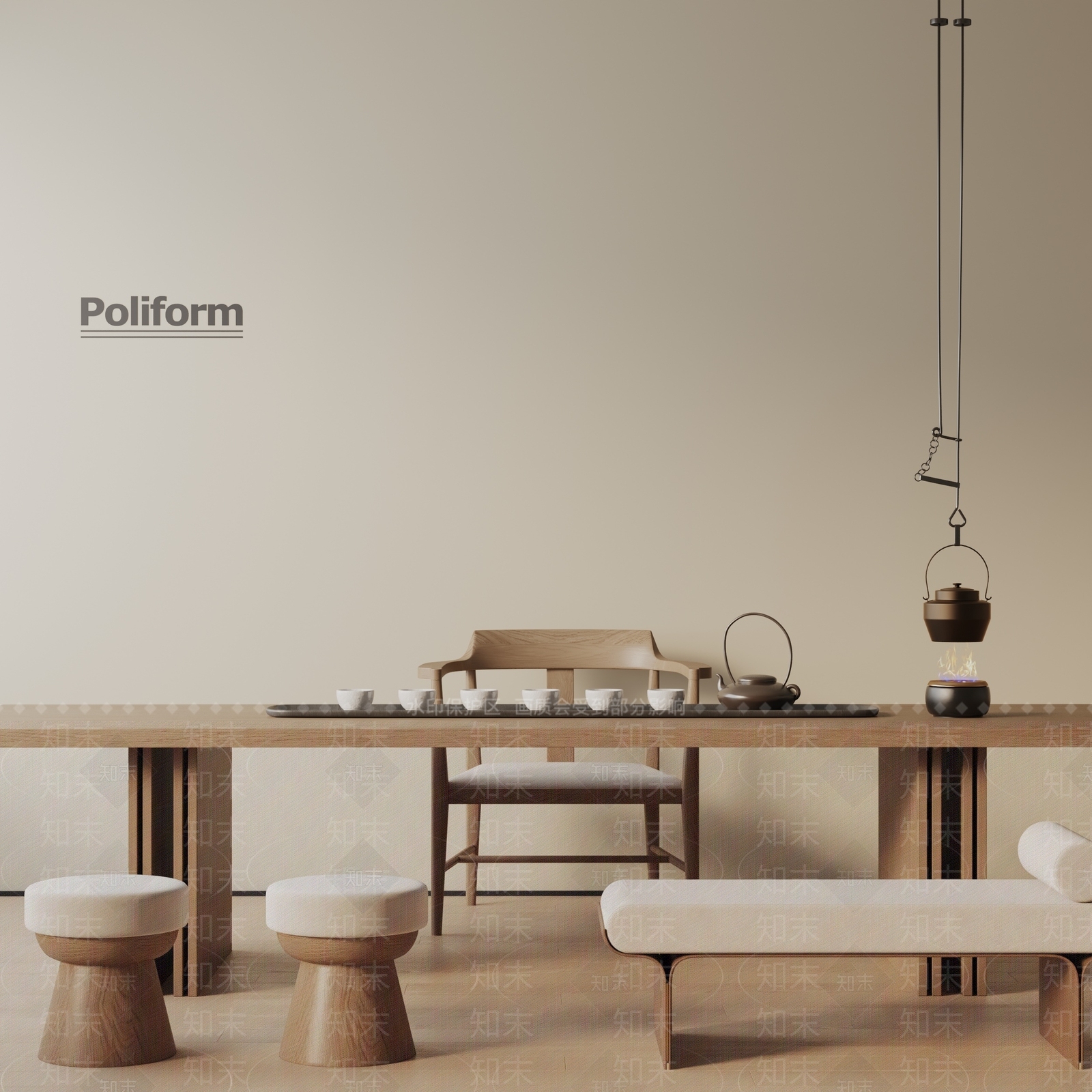 现代茶室3D模型下载【ID:1194100510】