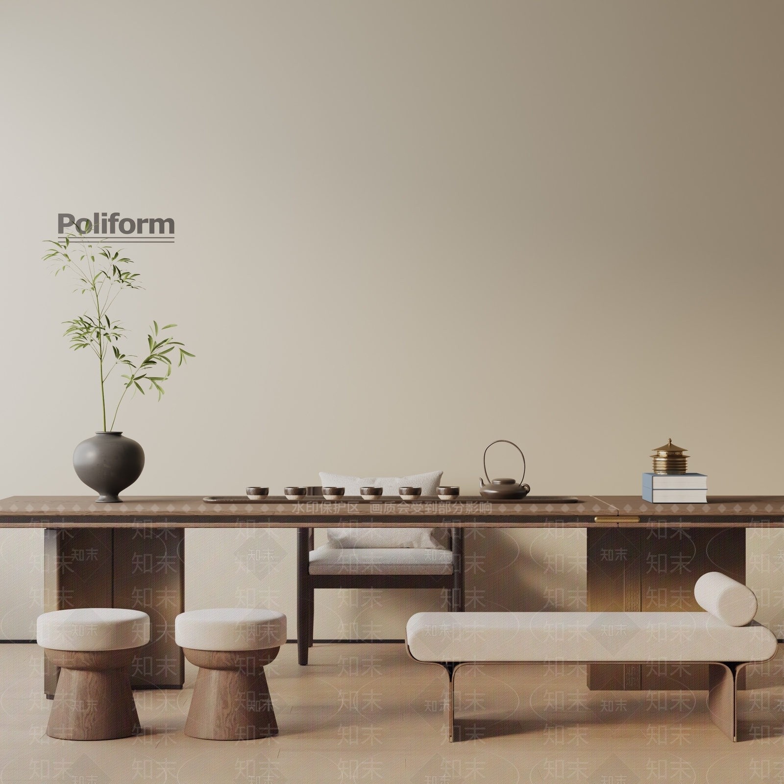 现代茶室3D模型下载【ID:1194102001】