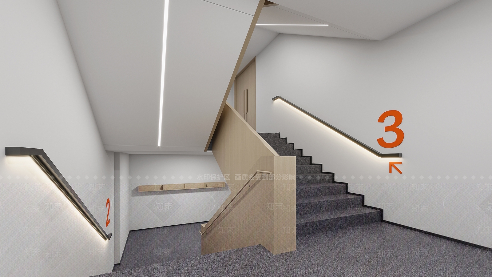 现代楼梯间3D模型下载【ID:1194102909】