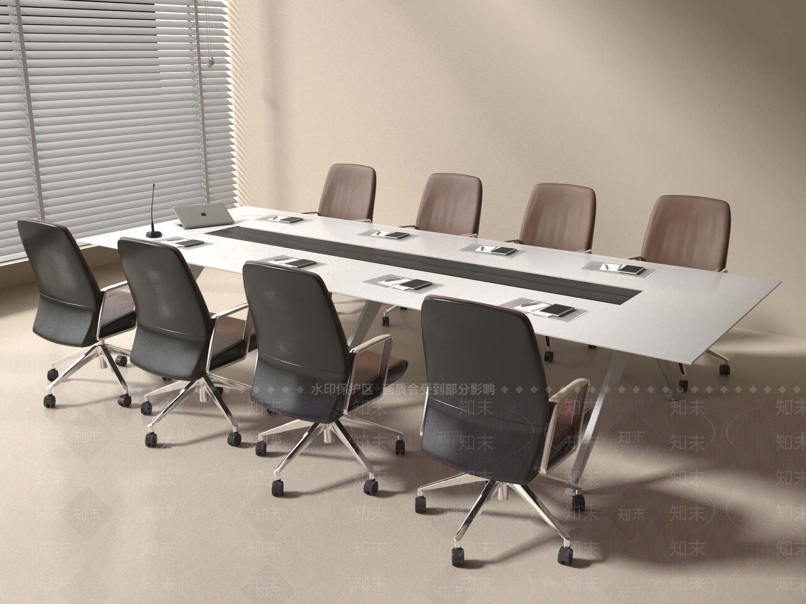 现代会议桌椅SU模型下载【ID:1194103101】