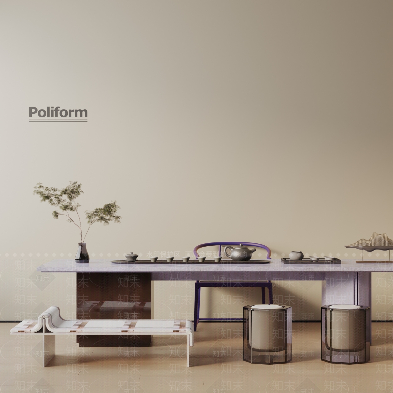 现代茶室3D模型下载【ID:1194103805】