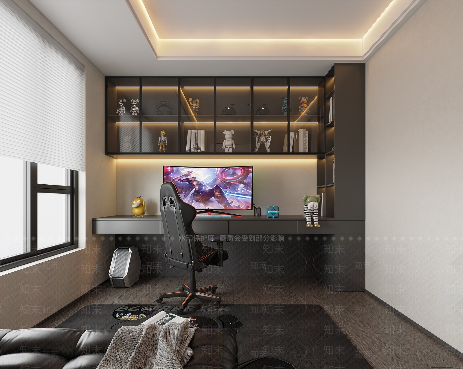 现代意式书房3D模型下载【ID:1194105466】