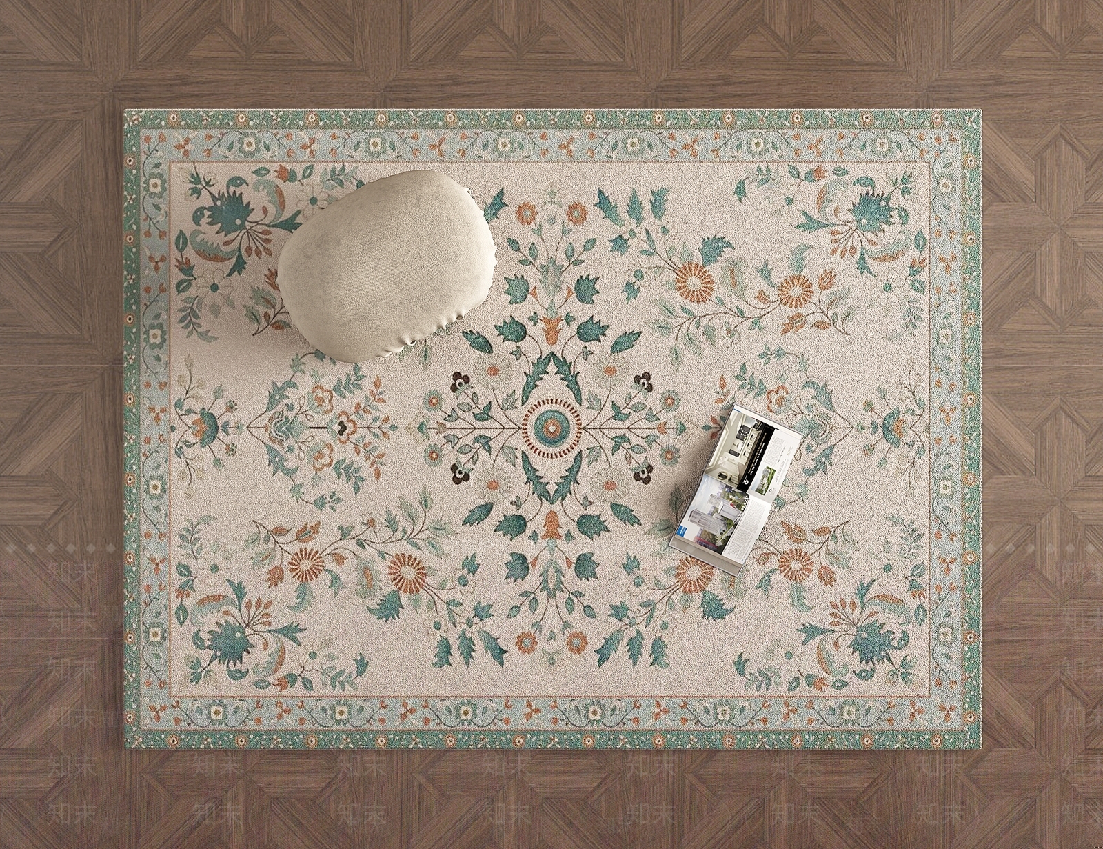 法式美式地毯3D模型下载【ID:1194108868】