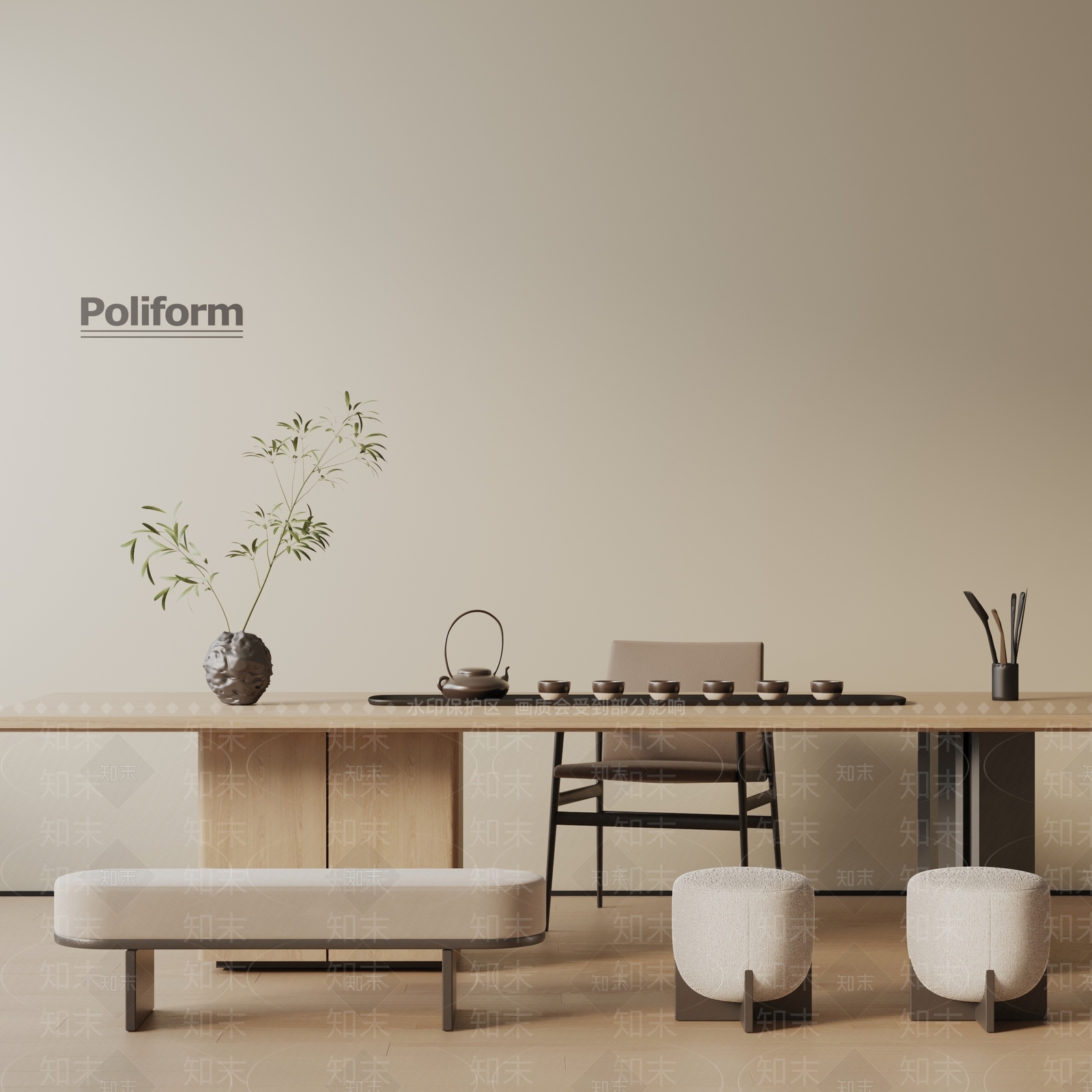 现代茶室3D模型下载【ID:1194113251】