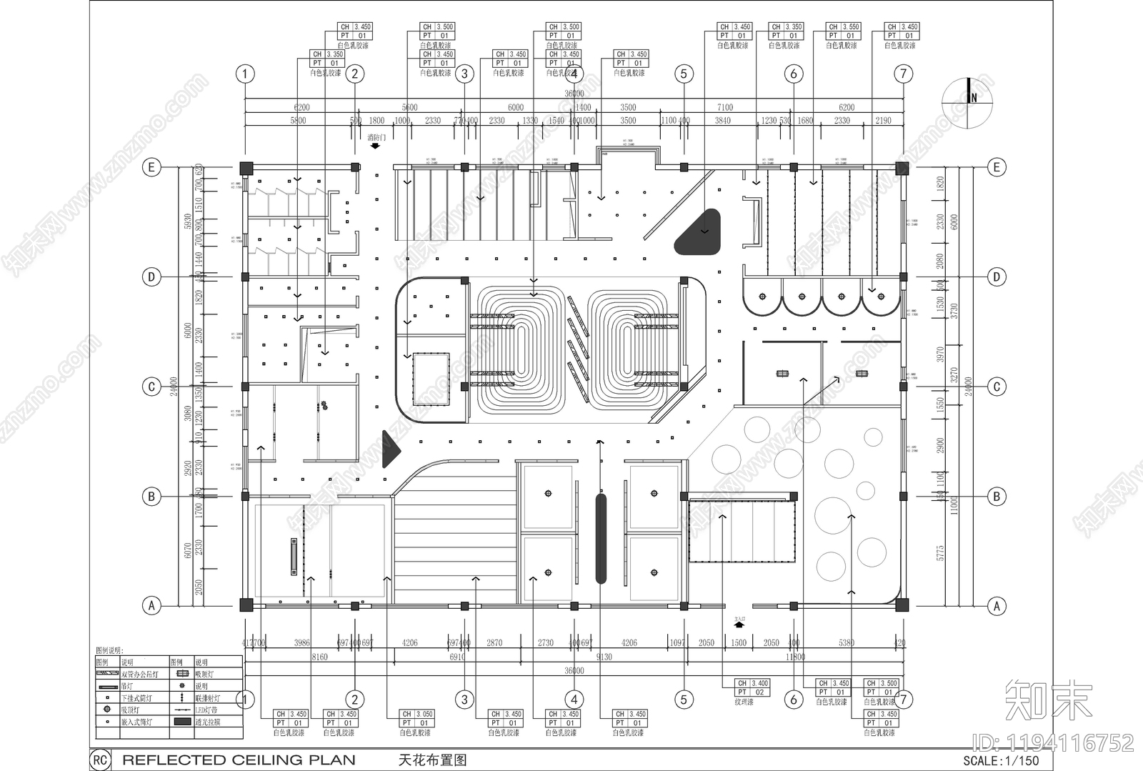 现代整体办公空间cad施工图下载【ID:1194116752】