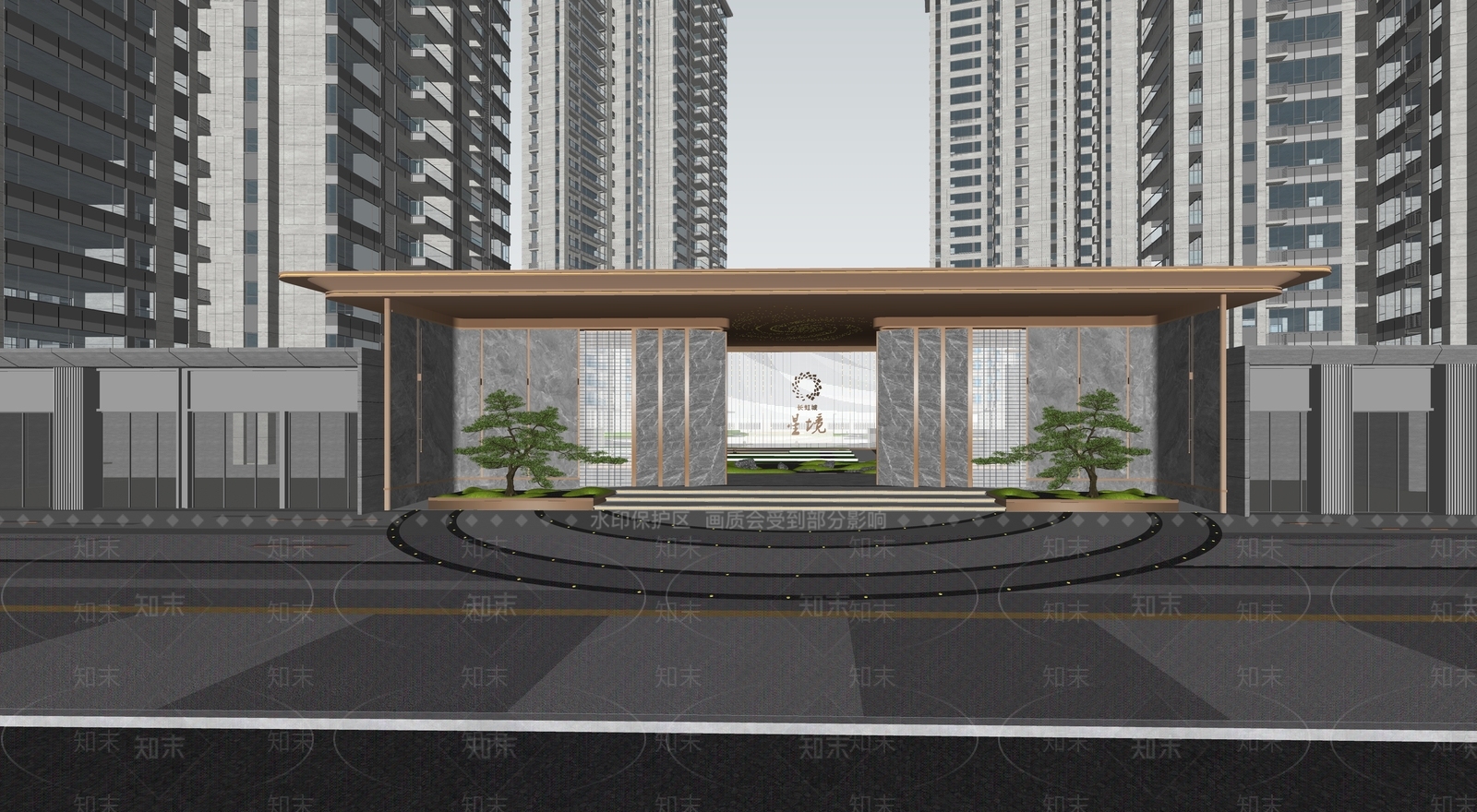 现代入口大门SU模型下载【ID:1194117256】