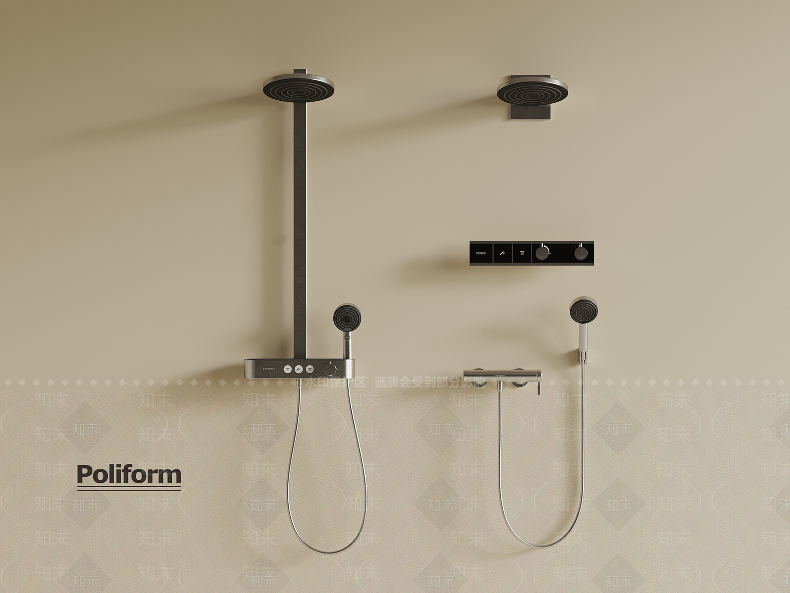 淋浴花洒SU模型下载【ID:1194117581】