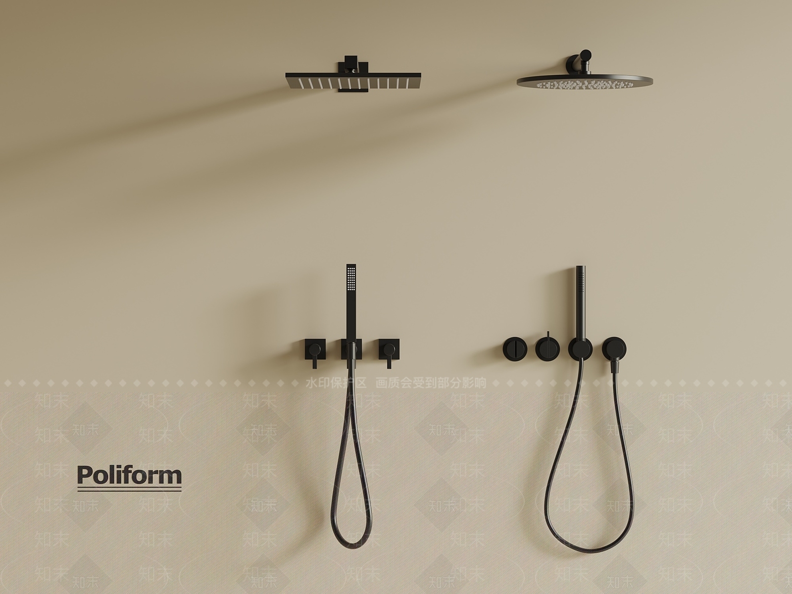 淋浴花洒SU模型下载【ID:1194117712】