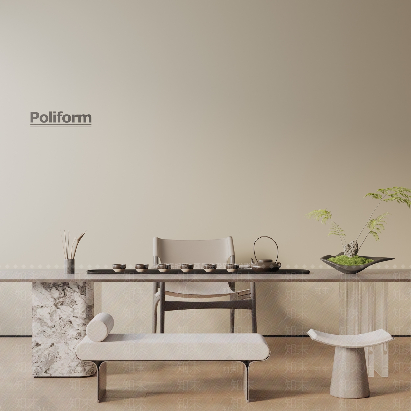 现代茶室3D模型下载【ID:1194118092】