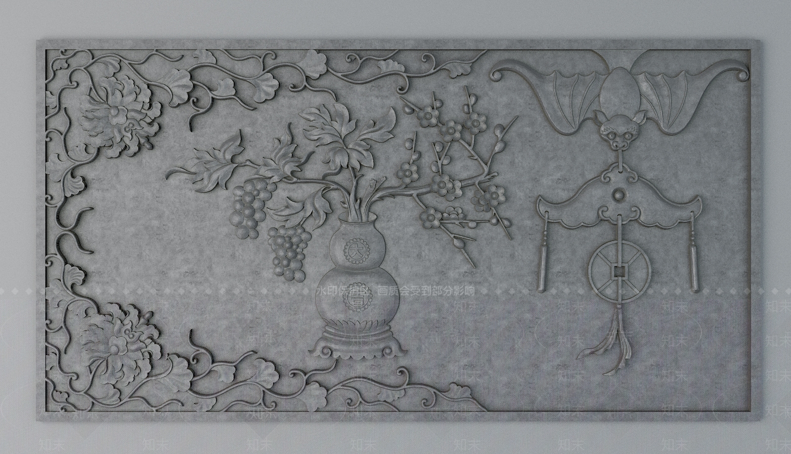 中式雕花3D模型下载【ID:1194123214】
